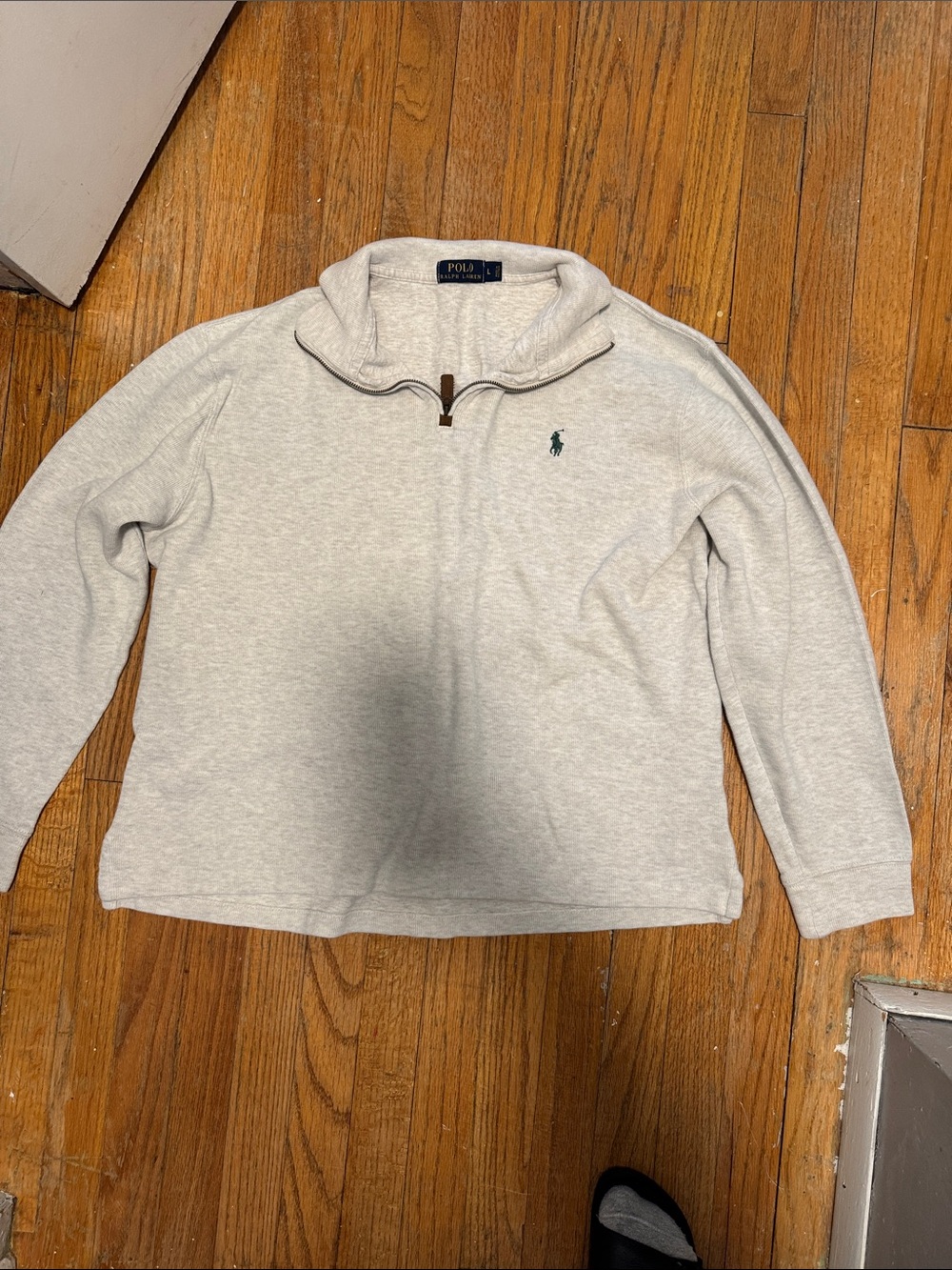 Polo by Ralph Lauren Light Gray Quarter-Zip Pullover Sweater